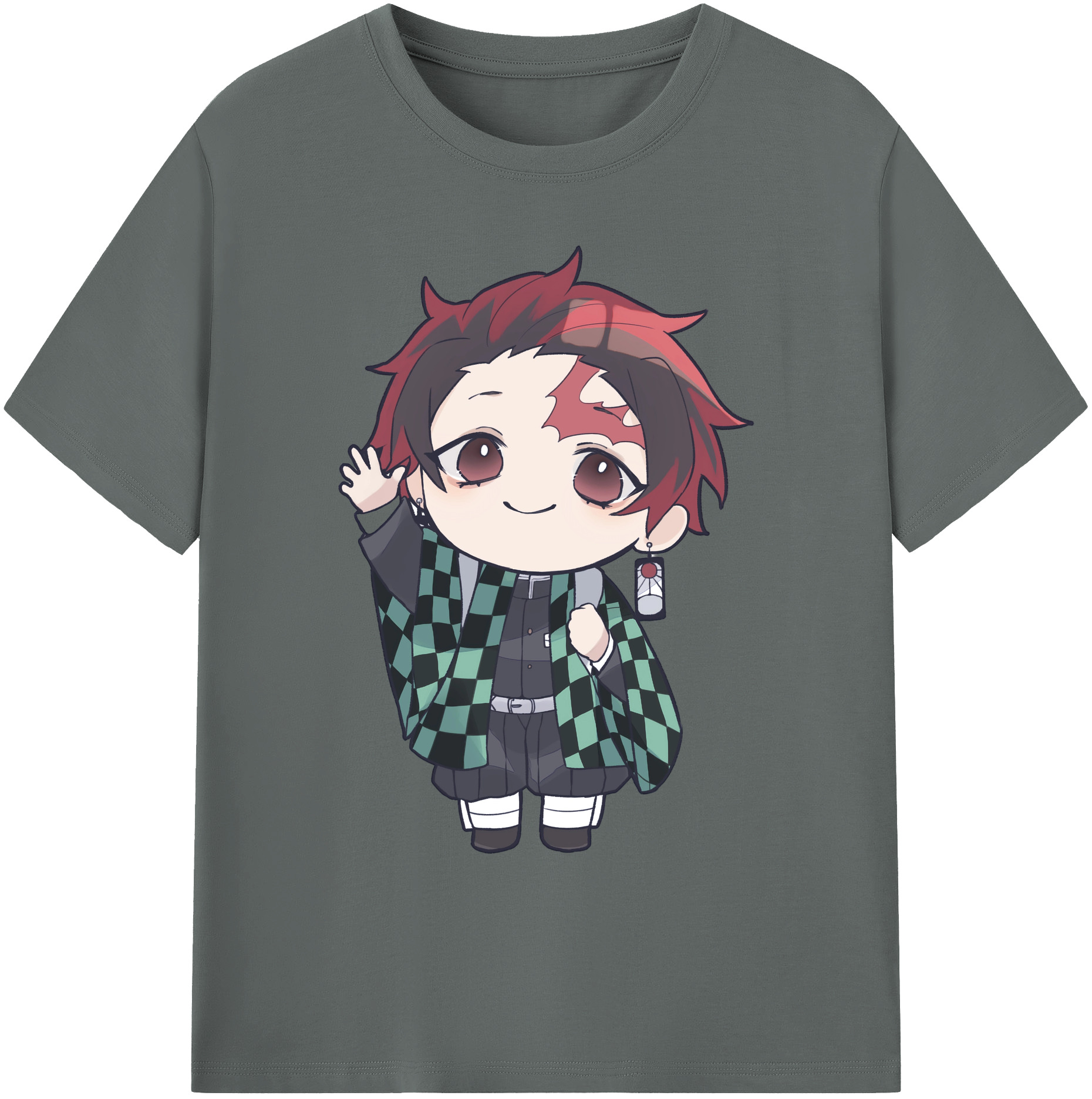 （画像用） 鬼滅の刃 竈門 炭治郎／かまど たんじろう Kamado Tanjirou 綿100％ メンズ半袖Tシャツ｜肌触りやわらか＆通気性